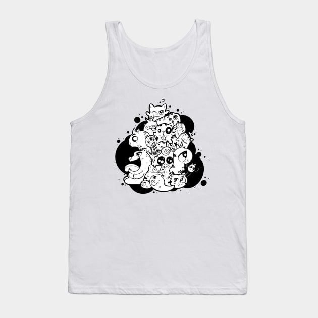 Cats - Doodle Tank Top by Chaplo